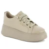 Damskie Carinii Skórzane Sneakersy Damskie*Beżowe skórzane sneakersy --B8939-T43-000-000-F69