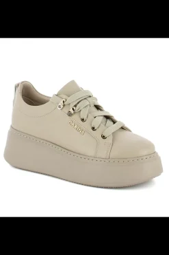 Damskie Carinii Skórzane Sneakersy Damskie*Beżowe skórzane sneakersy --B8939-T43-000-000-F69