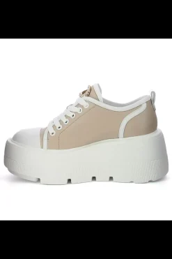 Damskie Carinii Skórzane Sneakersy Damskie | Beżowe Sneakersy Damskie*Beżowe sneakersy na platformie --B9375-L46-T32-000-G36