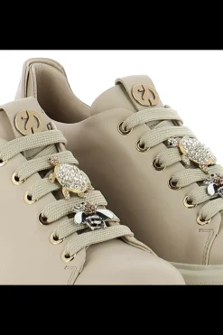 Damskie Carinii Skórzane Sneakersy Damskie | Beżowe Sneakersy Damskie*Beżowe sneakersy na platformie --B9589-T44-000-000-G36