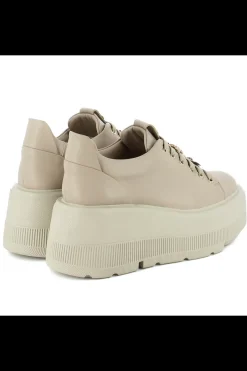 Damskie Carinii Skórzane Sneakersy Damskie | Beżowe Sneakersy Damskie*Beżowe sneakersy na platformie --B9589-T44-000-000-G36