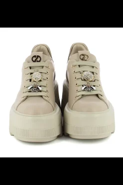 Damskie Carinii Skórzane Sneakersy Damskie | Beżowe Sneakersy Damskie*Beżowe sneakersy na platformie --B9589-T44-000-000-G36
