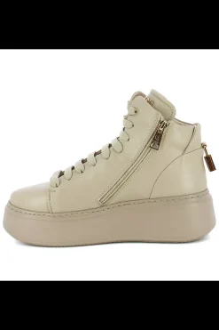 Damskie Carinii Skórzane Sneakersy Damskie | Beżowe Sneakersy Damskie*Beżowe sneakersy skórzane --B9544-T43-000-000-F69