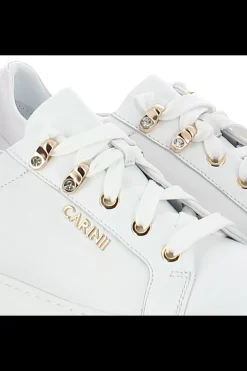 Damskie Carinii Skórzane Sneakersy Damskie | Na Platformie*Białe skórzane sneakersy --B8939-L46-000-000-F69