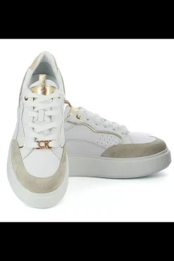Damskie Carinii Skórzane Sneakersy Damskie | Na Platformie*Białe skórzane sneakersy na platformie --B9977-491-187-180-000