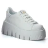 Damskie Carinii Na Platformie | Białe Sneakersy Damskie*Białe sneakersy na platformie --B10076-L46-000-000-G75