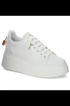 Damskie Carinii Skórzane Sneakersy Damskie | Na Platformie*Białe sneakersy na platformie --B9580-L46-000-000-F69