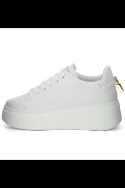 Damskie Carinii Skórzane Sneakersy Damskie | Na Platformie*Białe sneakersy na platformie --B9580-L46-000-000-F69