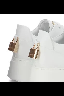 Damskie Carinii Skórzane Sneakersy Damskie | Na Platformie*Białe sneakersy na platformie --B9580-L46-000-000-F69