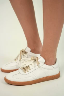 Damskie Carinii Skórzane Sneakersy Damskie | Białe Sneakersy Damskie*Białe sneakersy skórzane --B10331-L46-000-000-000
