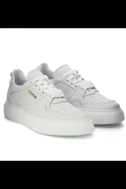 Damskie Carinii Skórzane Sneakersy Damskie | Na Platformie*Białe sneakersy skórzane --B9492-I81-000-000-F69