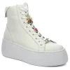 Damskie Carinii Skórzane Sneakersy Damskie | Na Platformie*Białe wysokie sneakersy --B9180-I81-000-000-G23