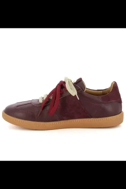Damskie Carinii Skórzane Sneakersy Damskie*Bordowe sneakersy skórzane --B10331-688-000-000-000