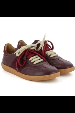 Damskie Carinii Skórzane Sneakersy Damskie*Bordowe sneakersy skórzane --B10331-688-000-000-000