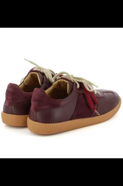 Damskie Carinii Skórzane Sneakersy Damskie*Bordowe sneakersy skórzane --B10331-688-000-000-000