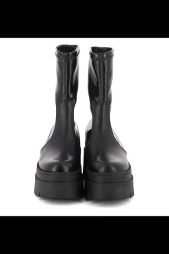 Damskie Carinii Czarne Botki Damskie | Jesienne*Czarne botki na koturnie --B9752-E50-000-000-E67