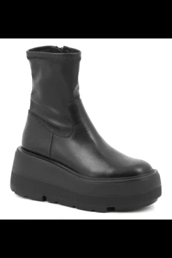 Damskie Carinii Czarne Botki Damskie | Jesienne*Czarne botki na platformie --B9337-E50-000-000-G36