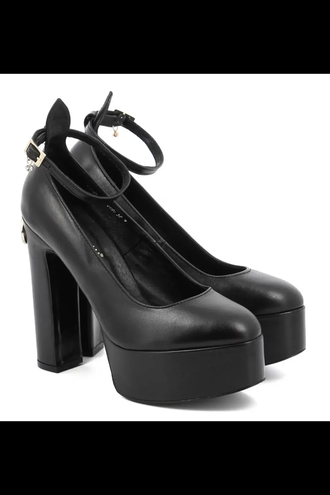 Damskie Carinii Czarne Półbuty Damskie | Eleganckie*Czarne czółenka skórzane --B9295-E50-000-000-G17