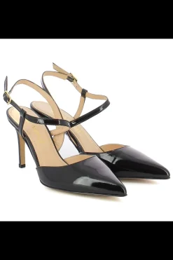 Damskie Carinii Czarne Półbuty Damskie | Eleganckie*Czarne czółenka z paskiem --B6458-037-000-000-000