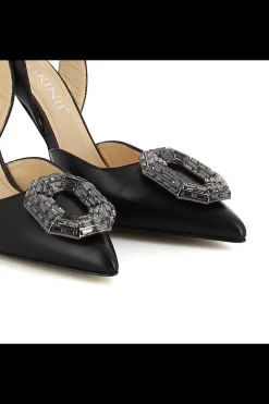 Damskie Carinii Czarne Półbuty Damskie | Eleganckie*Czarne czółenka z paskiem --B6456-353-000-000-000