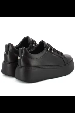 Damskie Carinii Skórzane Sneakersy Damskie | Na Platformie*Czarne skórzane sneakersy --B8939-E50-000-000-F69
