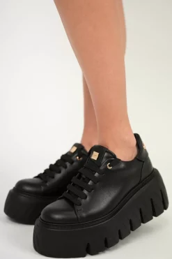 Damskie Carinii Na Platformie | Czarne Sneakersy Damskie*Czarne sneakersy na platformie --B10076-E50-000-000-000
