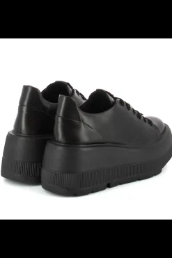 Damskie Carinii Skórzane Sneakersy Damskie | Na Platformie*Czarne sneakersy na platformie --B9589-E50-000-000-G36