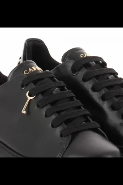 Damskie Carinii Skórzane Sneakersy Damskie | Na Platformie*Czarne sneakersy na platformie --B9580-E50-000-000-F69