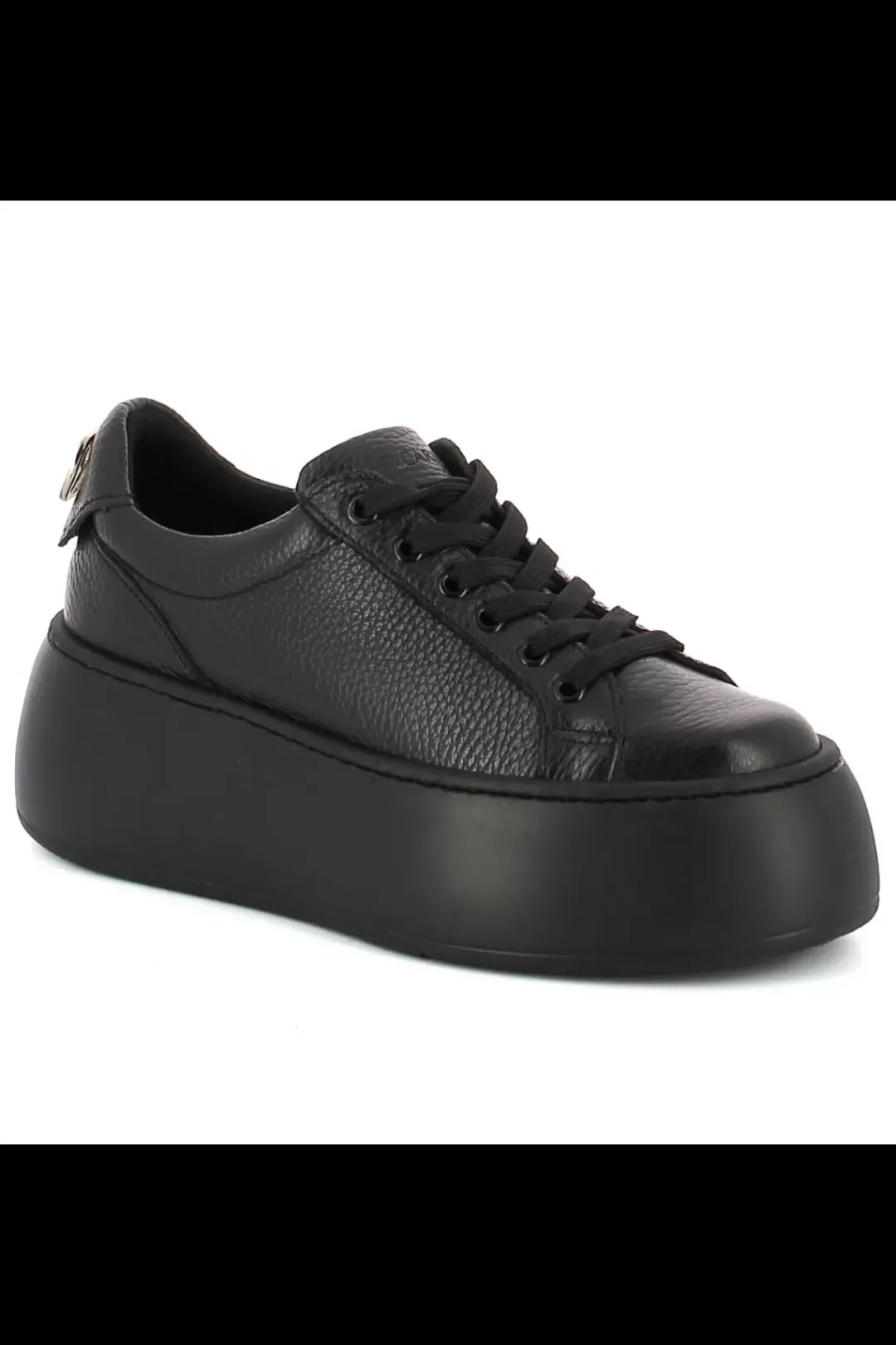 Damskie Carinii Skórzane Sneakersy Damskie | Czarne Sneakersy Damskie*Czarne sneakersy skórzane --B9040-J23-000-000-G23