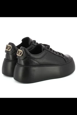 Damskie Carinii Skórzane Sneakersy Damskie | Czarne Sneakersy Damskie*Czarne sneakersy skórzane --B9040-J23-000-000-G23