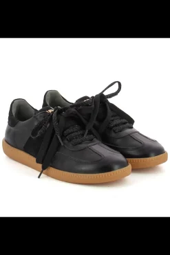 Damskie Carinii Skórzane Sneakersy Damskie | Czarne Sneakersy Damskie*Czarne sneakersy skórzane --B10331-E50-000-000-000