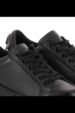 Damskie Carinii Skórzane Sneakersy Damskie | Czarne Sneakersy Damskie*Czarne sneakersy skórzane --B9040-J23-000-000-G23