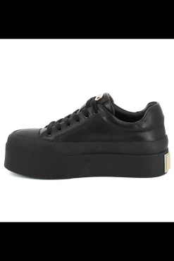 Damskie Carinii Skórzane Sneakersy Damskie | Czarne Sneakersy Damskie*Czarne sneakersy z ozdobą --B10032-353-000-000-000