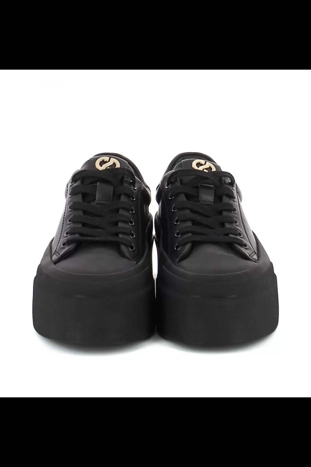 Damskie Carinii Skórzane Sneakersy Damskie | Czarne Sneakersy Damskie*Czarne sneakersy z ozdobą --B10032-353-000-000-000