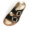 Carinii Eleganckie*Czarne zamszowe klapki --B9986-063-000-000-000