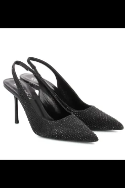 Damskie Carinii Czarne Półbuty Damskie | Eleganckie*Czółenka czarne z cyrkoniami --B6464-353-000-000-000