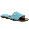 Carinii Eleganckie*Niebieskie zamszowe klapki --B8858-024-000-000-F70