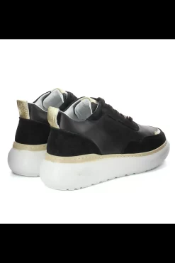 Damskie Carinii Skórzane Sneakersy Damskie | Na Platformie*Skórzane sneakersy czarne --B9971-353-180-000-000