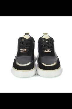 Damskie Carinii Skórzane Sneakersy Damskie | Na Platformie*Skórzane sneakersy czarne --B9971-353-180-000-000