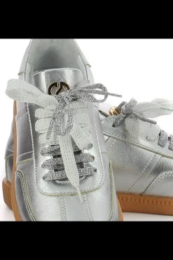 Damskie Carinii Skórzane Sneakersy Damskie*Srebrne sneakersy skórzane --B10331-080-000-000-000