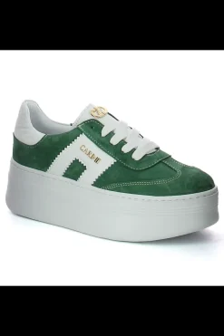 Carinii Na Platformie*Zielone sneakersy zamszowe --B9992-T75-L46-000-G73