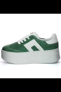 Carinii Na Platformie*Zielone sneakersy zamszowe --B9992-T75-L46-000-G73