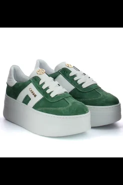 Carinii Na Platformie*Zielone sneakersy zamszowe --B9992-T75-L46-000-G73