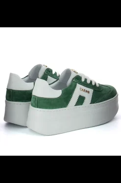 Carinii Na Platformie*Zielone sneakersy zamszowe --B9992-T75-L46-000-G73