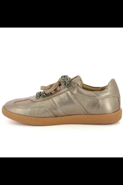 Damskie Carinii Skórzane Sneakersy Damskie*Złote sneakersy skórzane --B10331-180-000-000-000
